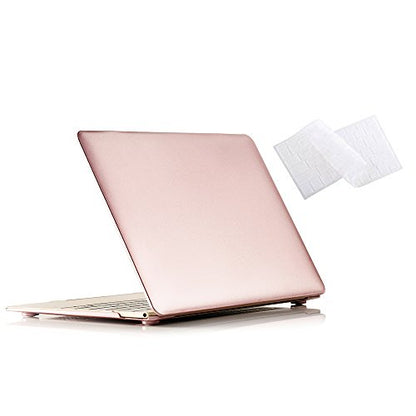 RUBAN Case Compatible with MacBook 12 Inch A1534 - Slim Snap On Hard Shell Protective Cover and Keyboard Cover, Rose Gold - color: Rose Gold