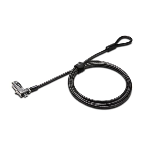 Kensington Slim Combination T-Bar Standard Lock Slot for Laptops, Security Computer Lock Cable, Resettable 4-wheel Number Code with 6 Foot Cable, K60600WW - size: Slim Cable T-Bar, style: Slim Cable T-Bar
