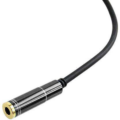3.5mm Headphone Splitter Adapter Female to 2X 3.5 mm Male Converter Cable Headphone Mic Audio Y Splitter Cable Smartphone Headset to PC Adapter –for Microphone with 4 Pin (Black) - color: Black