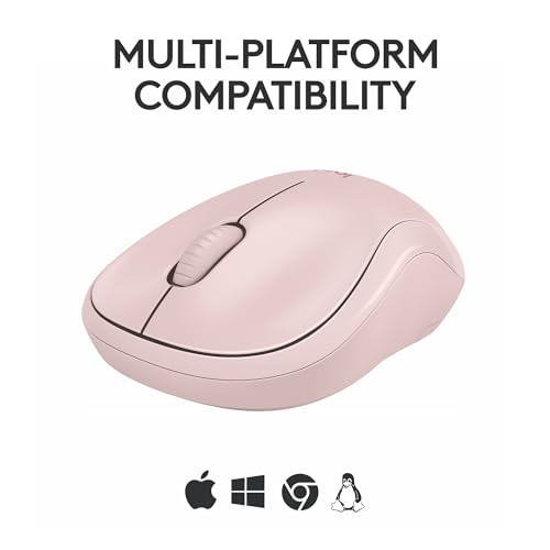 Logitech M240 Compact Silent Bluetooth Wireless Mouse - Rose | Bluetooth connectivity, no USB receiver, quiet clicks, 3 non-customizable buttons, 18-month battery life, PC Mac compatible - color: Rose, size: 1 Pack, style: Bluetooth