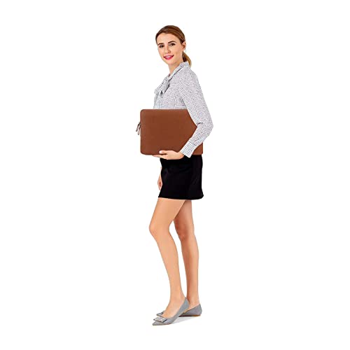 MOSISO Laptop Sleeve Bag 13.3 inch PU Leather Padded Bag Waterproof Case | Compatible with MacBook Air/Pro, 13-13.3 inch Notebook, Compatible with MacBook Pro 14 2026-2021 M5 M4 M3 M2 M1, Brown - color: Brown, size: 13.3 inch