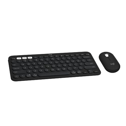 Logitech Pebble 2 Combo, Wireless Keyboard and Mouse, Quiet and Portable, Customizable, Logi Bolt, Bluetooth, Easy-Switch for Windows, macOS, iPadOS, Chrome - Black - color: Black