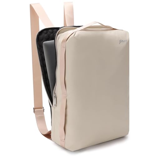 BESMART Waterproof Laptop Backpack 17.3 Inch Shockproof Computer Bag for Men & Women, Lightweight Casual Daypack (KHAKI) - color: Khaki