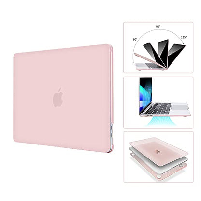 EooCoo Case for MacBook Air 15 inch M5 M4 M3 M2 2026-2023, Matte Pink | Easy to Install, Sturdy, Plastic Hard Shell Case & Keyboard Cover & Screen Protector, Model: A3448 A3241 A3114 A2941 - color: Matte Pink