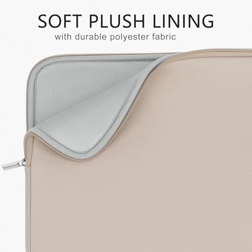 RAINYEAR 14 inch Laptop Sleeve Case Soft Padded Carrying Bag, Khaki | Protective Soft Lining Padded Computer Zipper Carrying Cover Bag Compatible with 14 Inch Laptop Computer PC Notebook - color: Khaki, size: 14 Inch