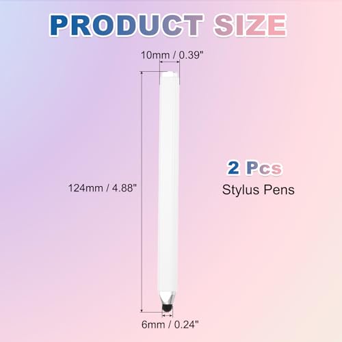 PATIKIL 2Pcs Stylus Pens for Touch Screen, High Sensitivity Universal Pen Capacitive Digital Pens Touchscreen Stylus for Phone Tablets Laptop Touch Screen Devices, White - color: White