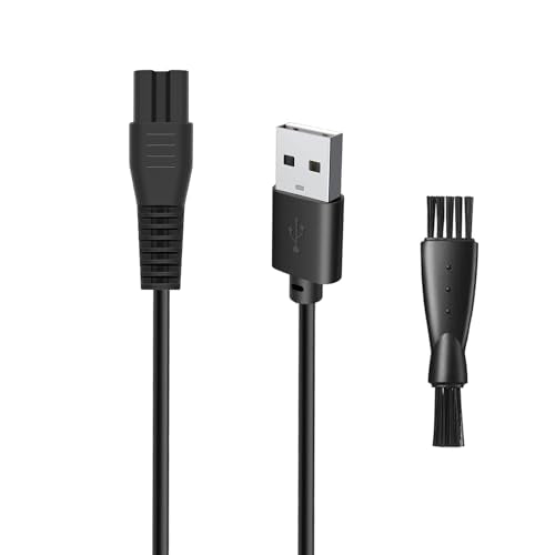 5V USB Charger Cord for Ufree Beard Trimmer Model U-1176, 3.3ft Power Cable with 1 Cleaning Brush