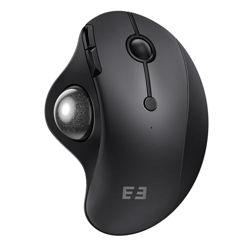 seenda Wireless Trackball Mouse, Ergonomic Bluetooth Rollerball Mouse,Black | USB-C rechargeable, 3-device Bluetooth+2.4G USB, thumb control, 5-level DPI and space-saving comfort for laptop, PC and Mac. - color: Black