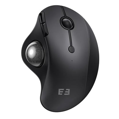 seenda Wireless Trackball Mouse, Ergonomic Bluetooth Rollerball Mouse,Black | USB-C rechargeable, 3-device Bluetooth+2.4G USB, thumb control, 5-level DPI and space-saving comfort for laptop, PC and Mac. - color: Black