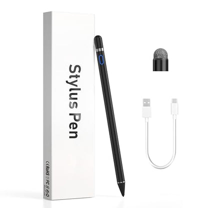 Compatible for iOS&Android Touch Screens Active Stylus Pen,Stylus Pens for Touch Screens,Rechargeable Stylus for i-Pad/Pro/Air/Mini/i-Phone/Cellphone/Samsung/Tablet Drawing&Writing (Black) - color: Black