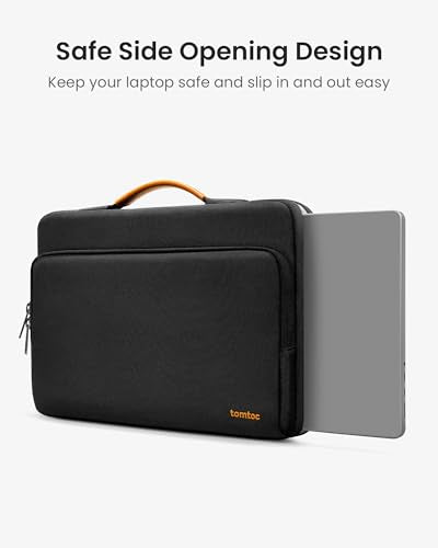 tomtoc 360° Protective Laptop Bag for 15.6" HP ASUS Dell Lenovo Acer Laptop | Water-Resistant Notebook Sleeve Case Fits HP EliteBook/ProBook, Lenovo Legion/Yoga/ThinkPad/ThinkBook/IdeaPad 15.6" Laptop - color: Black, size: 15.6-16.2 Inch
