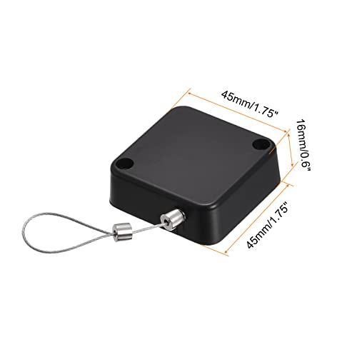 MECCANIXITY Retractable Cable Lock with Self-Adhesive, Remote Control Security Lock Anti-Lost 2m Rope Hardware Cable Lock 200g Tensile Force, Black