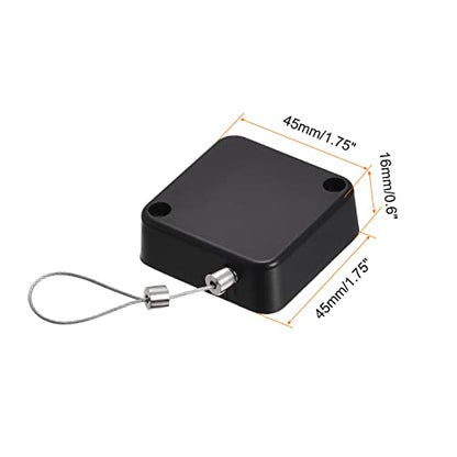 MECCANIXITY Retractable Cable Lock with Self-Adhesive, Remote Control Security Lock Anti-Lost 2m Rope Hardware Cable Lock 200g Tensile Force, Black