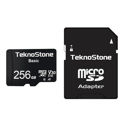 256GB Basic MicroSDXC TF Memory Card with Adapter 1 Pack | 90MB/s Read 50MB/s Write UHS-I C10 U3 V30 A1 for DJI Insta360 Dash Security Cameras Drone Console Tablet Phone - size: Basic 256GB