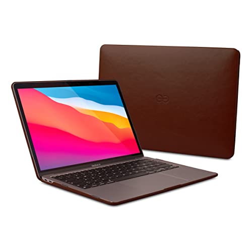 Dreem Euclid MacBook Air Case - 13-Inch Hard Laptop Cover for MacBook Air 2020–2018 (Retina, M1, M2, M3, M4), Luxurious Vegan Leather, Protective Top & Bottom Shells, USB Port Slots [Coffee] - color: Coffee, size: MacBook Air 13" 2020-18