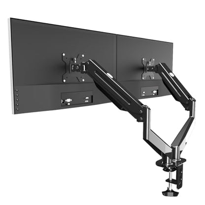 AEONS Dual Monitor Stand up to 32 inches Screen, Load-Bearing Max 22 lbs Each Gas Spring Pneumatic Arm, Adjustable Dual Monitor Mount, Max VESA 100x100mm, Black - style: Dual Gas Arm, Black