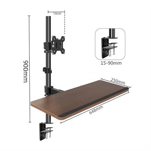 Monitor Stand Single Monitor Desk Mount with Keyboard Tray, Height adjustable Monitor Mount arm with C-Clamp Base for most 17"-40" Screens, Holds up to 29.7 lbs monitor stand desk arm(17"-27") - size: 17"-27"