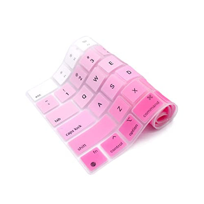 Se7enline Compatible with MacBook Keyboard Cover Skin for Mac Neo & Air 13/15 & Pro 14/16 inch (M5 M4 M3 M2 M1 A18 Pro) 2026/2025/2024/2023/2022/2021 Silicone Waterproof Dustproof Durable,Ombre Pink - color: Ombre Pink