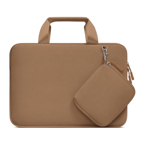 MOSISO Laptop Case 13.3 inch, 13-13.3 inch Laptop Sleeve Carry Computer Bag | Compatible with MacBook Air/Pro 13/Pro 14, HP Dell ASUS Lenovo, Neoprene Bag with Handle&Detachable Small Case, Mocha - color: Mocha, size: 13.3 inch