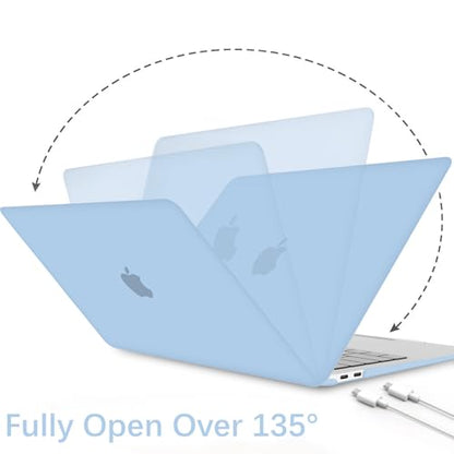 B BELK for MacBook Air 13 inch Case M1 2021 2020 2019 2018, Airy Blue | Model A2337 A2179 A1932, Matte Plastic Hard Shell for MacBook Air 13.3 inch Case with Keyboard Cover & Screen Protector - color: Airy Blue