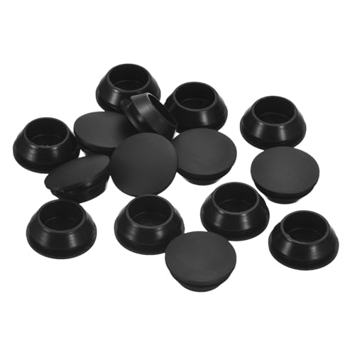 Uxcell 25Pcs Silicone Rubber Round Snap-in Locking Plugs for 18-19mm Holes, Waterproof Stoppers for Metal Tube, Furniture End Caps Inserts, Black - size: 18-19mm