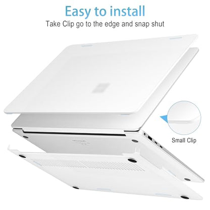 Mektron Matte Case for 13.8" Microsoft Surface Laptop 8 2026 Fits Surface Laptop 13.8 Inch 7 2024 Cover (Model: 2036),Keyboard Cover +Screen Protector +Dust Plugs, Matte White - color: Matte White