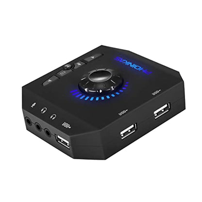 7.1 Channel USB Sound Card Adapter External Sound Card USB Audio Adapter with 3.5mm Interface & USB Interface for PC Laptop Gaming Device