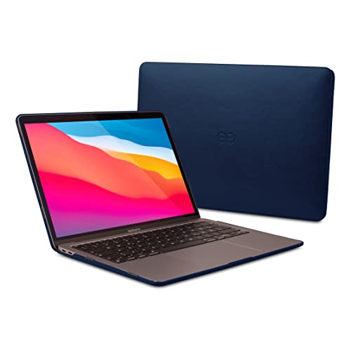Dreem Euclid MacBook Air Case - 13-Inch Hard Laptop Cover for MacBook Air 2020–2018 (Retina, M1, M2, M3, M4), Luxurious Vegan Leather, Protective Top & Bottom Shells, USB Port Slots [Royal] - color: Royal, size: MacBook Air 13" 2020-18