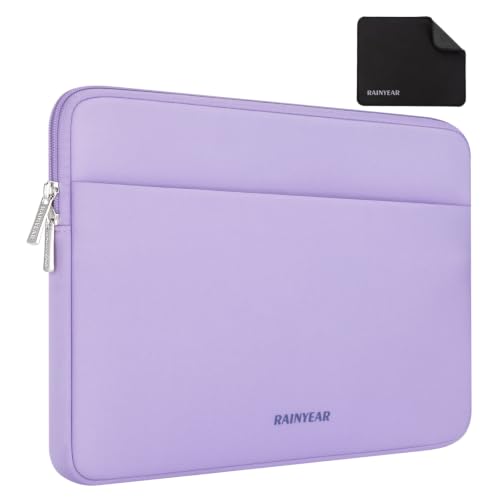 RAINYEAR Laptop Sleeve Case 13.3 Inch, Portable Case with Pocket, Purple | Protective Soft Portable Laptop Case Cover Carrying Bag for 13.3-14 Inch Laptop PC, 14 Inch MacBook Pro/Max M5 M4 M3 M2 M1 - color: Purple, size: 13.3-14 inch