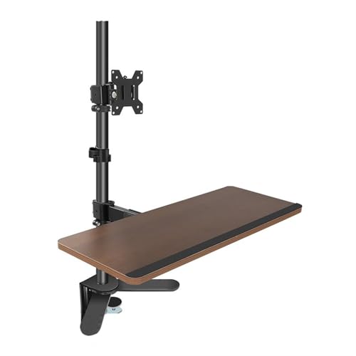 Monitor Stand Single Monitor Desk Mount with Keyboard Tray, Height adjustable Monitor Mount arm with C-Clamp Base for most 17"-40" Screens, Holds up to 29.7 lbs monitor stand desk arm(27"-40") - size: 27"-40"