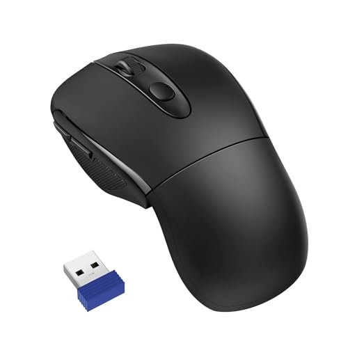 Folding Wireless Mouse, 2.4G Portable Travel Mouse with 3 Adjustable DPI (2000/1500/1000), 2-Year Battery Life, Compatible with Laptop, PC, Mac, Computer
