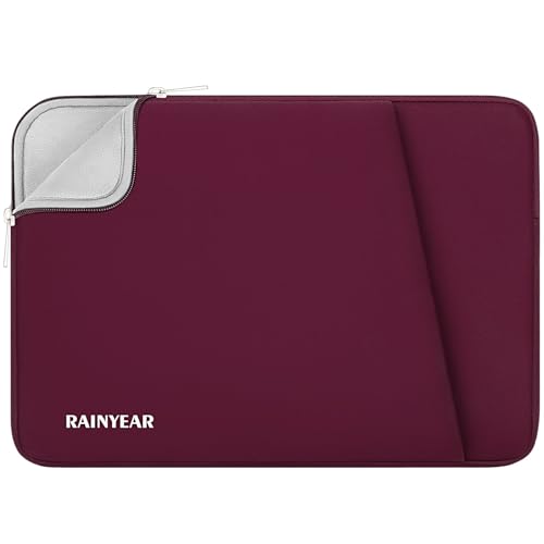 RAINYEAR Laptop Sleeve Case with Front Pocket, 15.6 Inch Protective Portable Case Briefcase Handbag Laptop Carrying Bag Cover Compatible for HP, Dell, Asus, Lenovo, Notebook, Red - color: Red, size: 15.6 inch