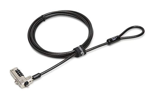 Kensington N17 Combination Laptop Lock for Wedge Shaped Lock Slots with Tough Lock Head & Carbon Steel Cut-Resistant Cable - Dell Laptop Lock & Alienware Laptop Lock (K68008EU), Black/Silver - style: N17 Bomination