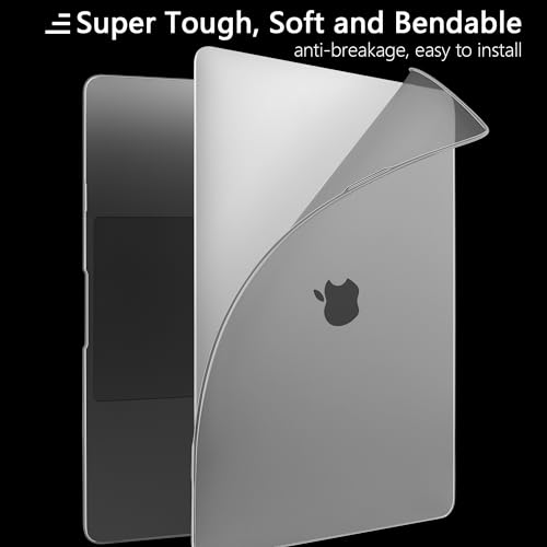 TWOLSKOO for MacBook Air 13 Inch Case 2021 2020 20219 2018 M1 A2337 A2179 A1932 Touch ID, Sturdy & Durable Protective & Ultra Thin Armor Plastic Hard Shell Case Cover with Type C Adapter, Matte Grey