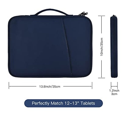 12.9 Inch Tablet Carrying Bag for Samsung Galaxy Tab S9+ Plus/S8+/S7+ Plus/S7 FE 12.4" & 13 inch iPad Pro M5 M4, iPad Air M4 M3 M2 2026-2024, Surface Pro 11 Snapdragon,10,9,8,X,7+,7,6 Sleeve Case-Blue - color: Blue, size: 12.9 Inch