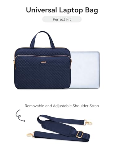 Laptop Case Bag Women Men Computer Sleeve Compatible with MacBook/Dell/HP/Acer/ASUS, Waterproof Shoulder Carrying Briefcase, Blue, 14-14.5 Inch - color: Blue, size: 14 Inch