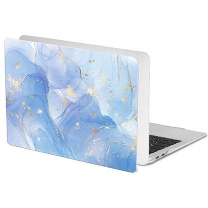 Compatible with MacBook Air 13 inch Case 2021 2020 2019 2018 M1 A2337 A2179 A1932 with Retina Display & Touch ID, Pattern Plastic Hard Shell Case Keyboard Cover Screen Flim, Blue Marble - color: Blue Marble
