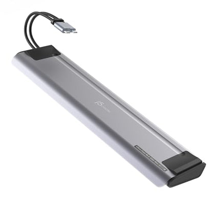 j5create USB C Dual 4K60 Display Docking Station (12-in-1), Built-in M.2 | SSD Slot, HDMI, DisplayPort, 10Gbps USB-A, Card Reader, PD 100W, Ethernet, for Surface Pro 7/8/9/11 (JCD551)