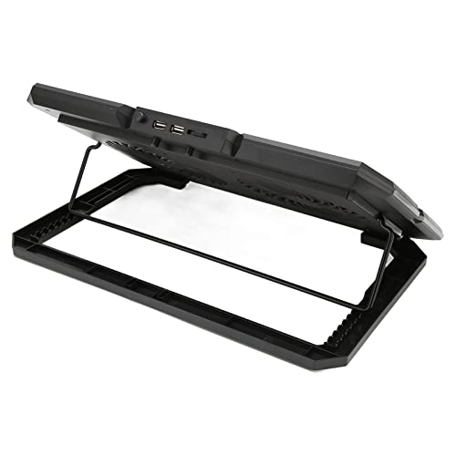 RGB Laptop Cooling Pad with Dual Silent Fans, 2 USB Ports, 7 - Adjustable Height for 14-17 Inch Gaming Laptops