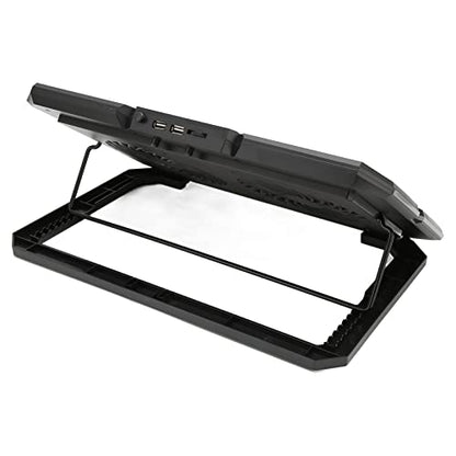 RGB Laptop Cooling Pad with Dual Silent Fans, 2 USB Ports, 7 - Adjustable Height for 14-17 Inch Gaming Laptops
