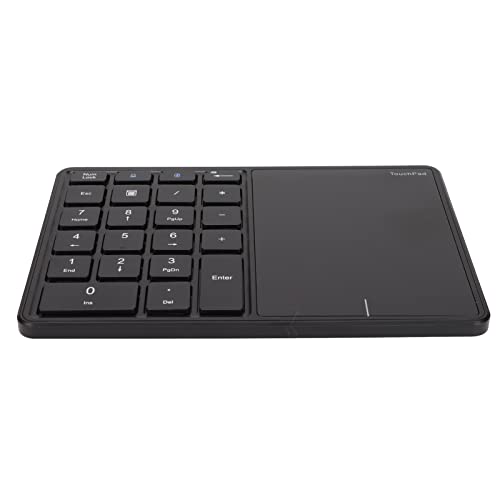 Dioche Numeric Keypad Touchpad 22 Keys Dual Modes BT 2.4G USB Number Pad Portable ABSType C Charging for Office Use (Black)
