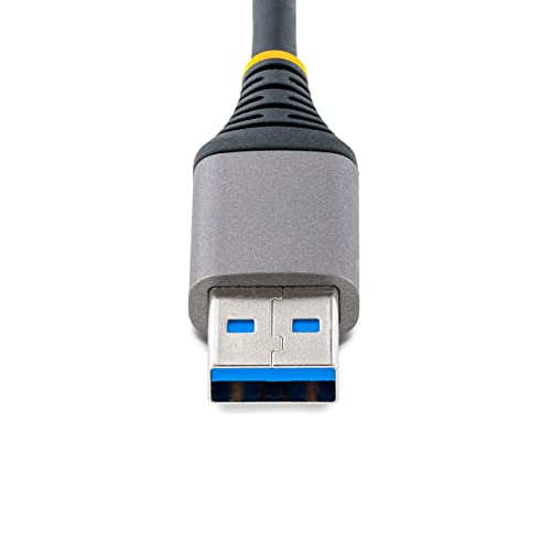 StarTech 4-Port USB-A Hub 5Gbps with Aux Power, 1ft Cable (5G4AB-USB-A-HUB) | USB 3.0, USB Powered, Host to 4x USB-A, Optional auxiliary power input, Portable desktop laptop expansion, 30cm reach