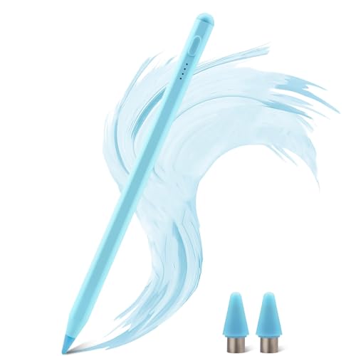 Universal Stylus Pen for iPad iPhone Android Tablets,No Bluetooth or Pairing Needed, USB-C Fast Charging, 4 LED Battery Indicators, Works with Most Touchscreen Devices,Blue - color: blue