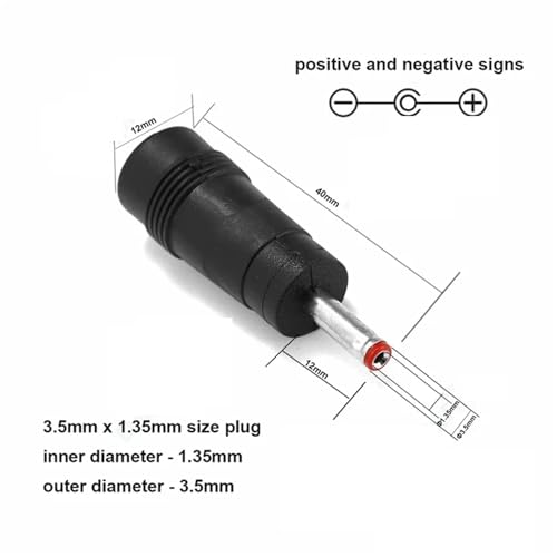 DC Power Connector DC Power Plug Connector Adapter Female to Male Jack Panel Mount Terminal Converter for Laptop(Dark Grey) - color: Dark Grey