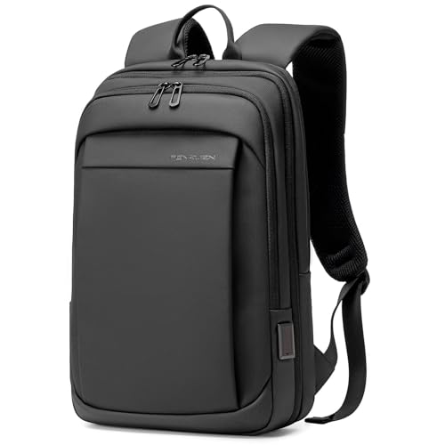 FENRUIEN Tech Backpack for Men, Expandable Backpack with USB C Charging Port, Water Resistant 17.3 Laptop Backpack, Black - size: 17.3 Inch, style: Business