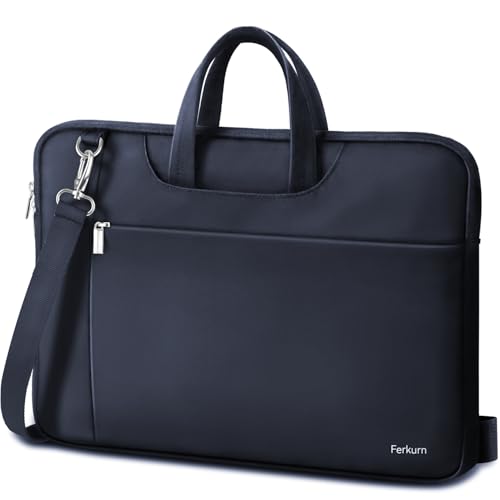 Ferkurn Laptop Case Bag Women Men Computer Sleeve with Shoulder Compatible with HP/Inspiron/Thinkpad/Vivobook/MSI/Surface, 17.3 inch, Blue - color: Navy Blue, size: 17.3 inch