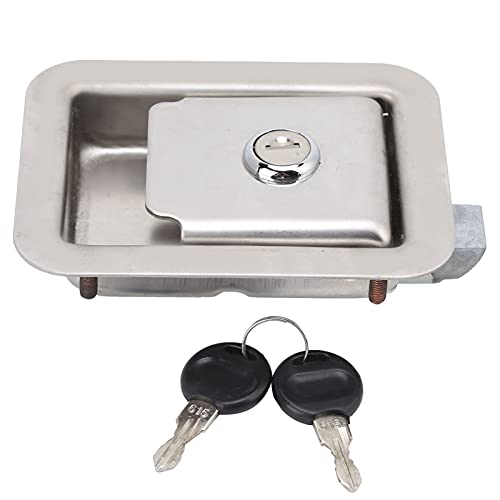 Truck Door Lock, Tool Box Lock, Stainless Steel Door Lock Industrial Supplies Generator Set Panel Lock with 2 Keys Square for Tool Box Electric Cabinet