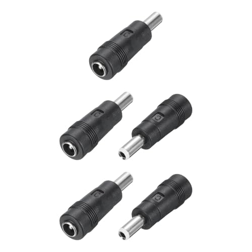 5 Pack DC Power Connector Adapter, 5.5x2.1mm Female Jack to 5.5x2.5mm Male Plug Universal Barrel Electrical Socket Adapter Plug Converter for Laptop Router
