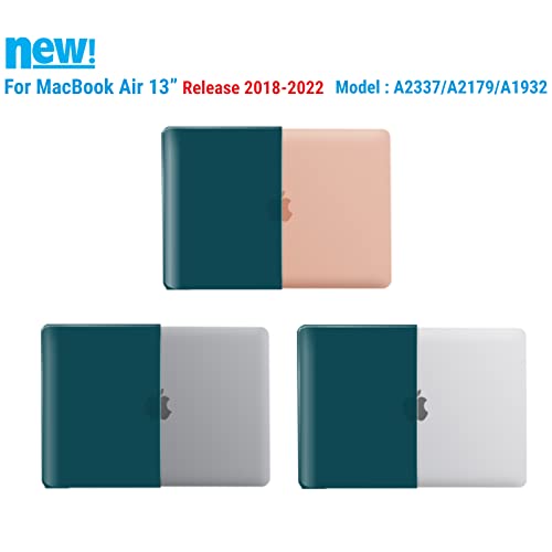 IBENZER Compatible with New MacBook Air 13 inch Case 2022 2021 2020 M1 A2337 A2179 A1932, Plastic Hard Shell Case with Keyboard Cover for Mac Retina Display with Touch ID, Quezhal Green, MMA-T13QUGN+1 - color: Quezhal Green