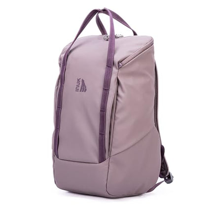 INUK Travel Laptop Backpack, 25L Recycled Waterproof Light Daypack | Dual laptop pockets, soft light foam straps, recycled wear-resistant fabric, water repellent coating, Purple - color: Misty Purple
